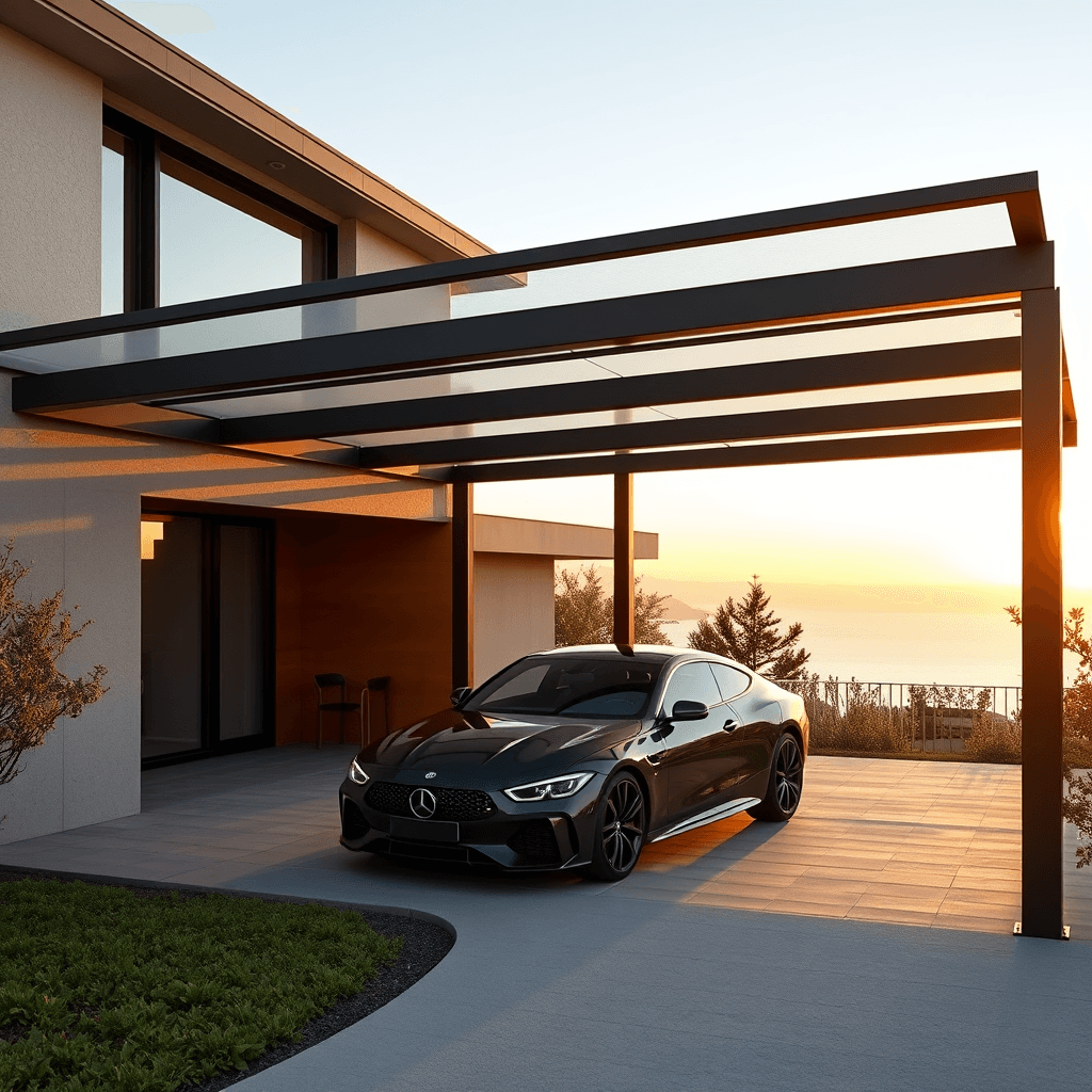 Carport acciaio design moderno